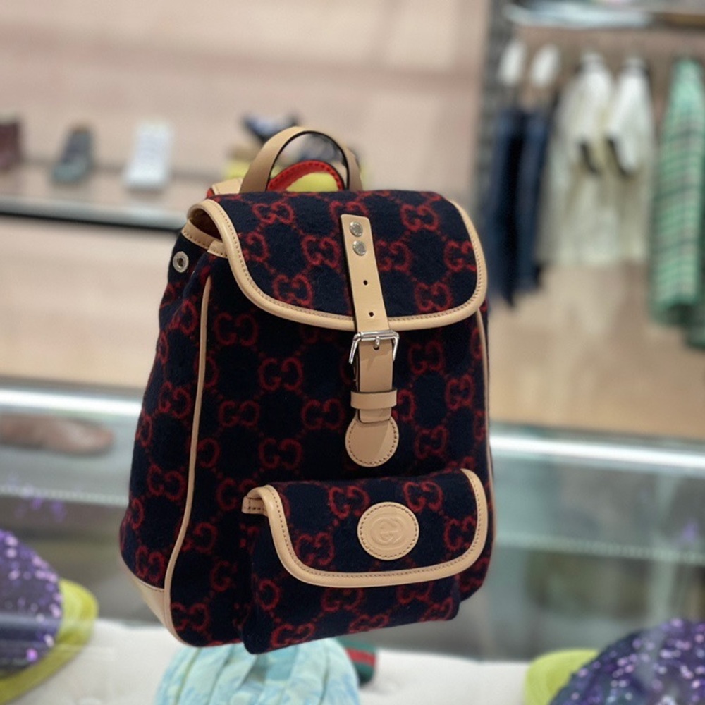 GUCCI Gucci GG Supreme wool backpack 630818